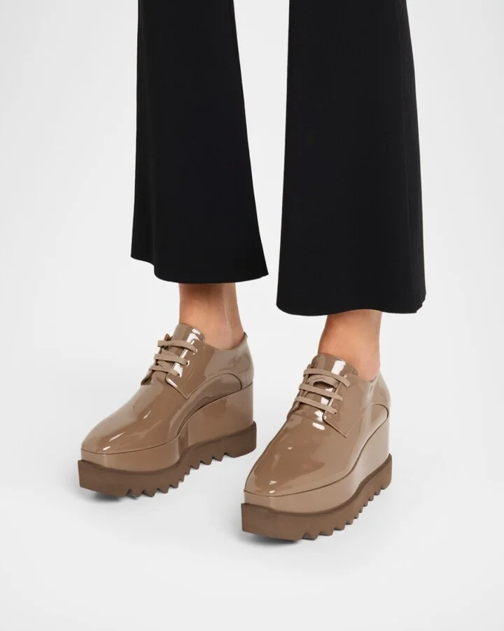 Elyse Shiny Patent Wedge Sneakers - Image 3