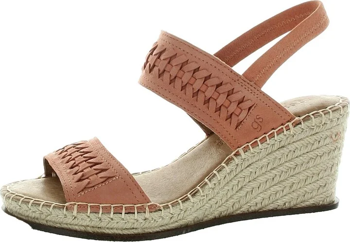 Elyssa Sporty Womens Leather Slingback Espadrilles