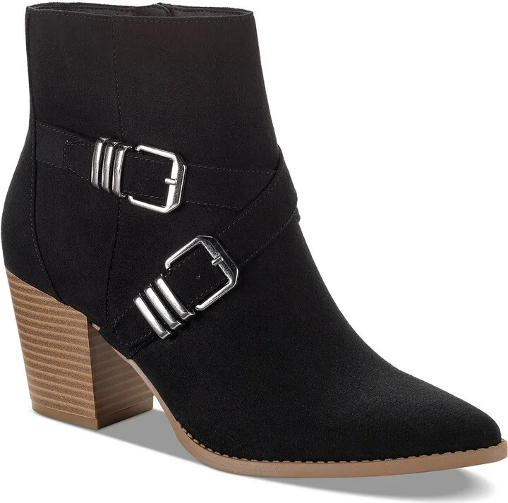 ELYSSAA Womens Block heel Pointed toe Booties