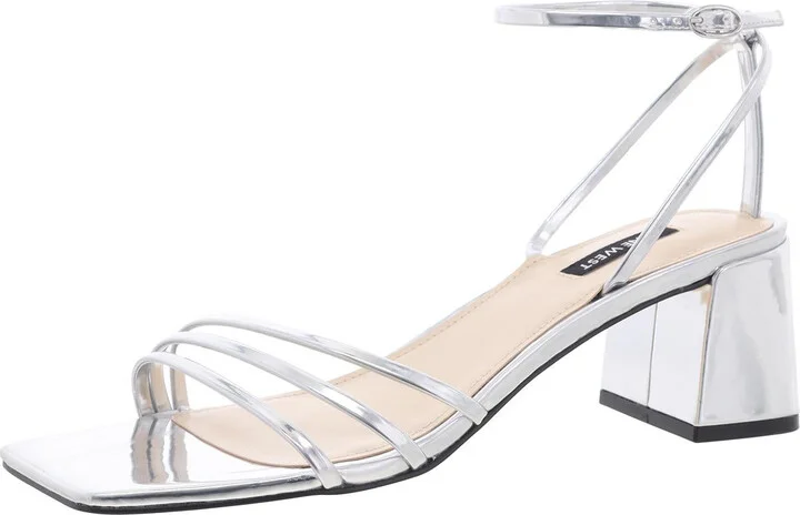 Embae Womens Block Heel Man Made Ankle Strap