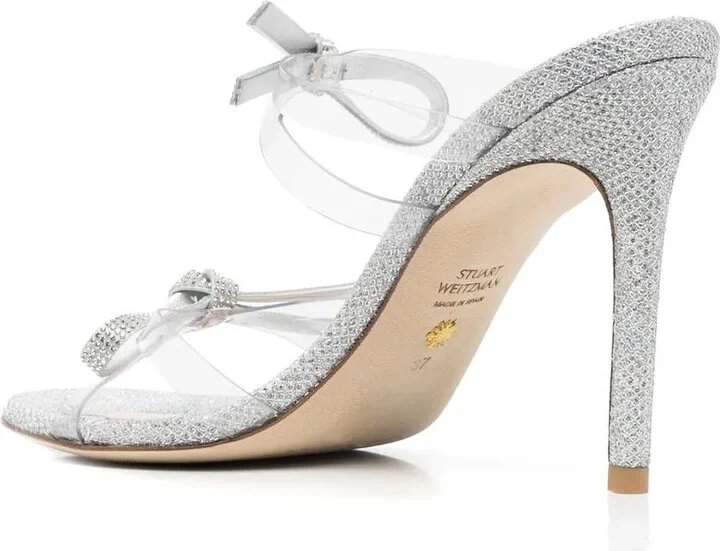 Embellished-Bow Detail 115mm Sandals - Image 3