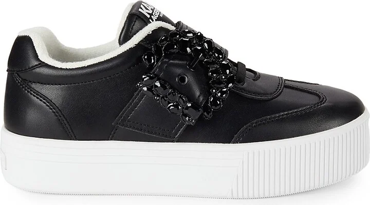 Embellished Buckle Platform Sneakers