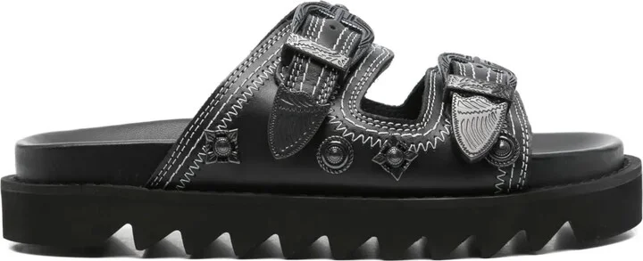 Embellished-Buckle Sandals