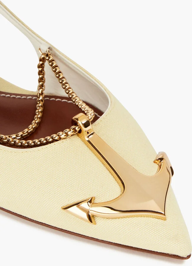 Embellished canvas slingback point-toe flats - Image 4