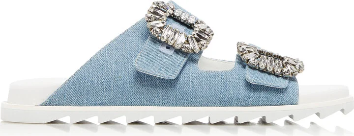Embellished Denim SandalsVivier