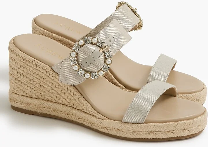 Embellished espadrille wedges