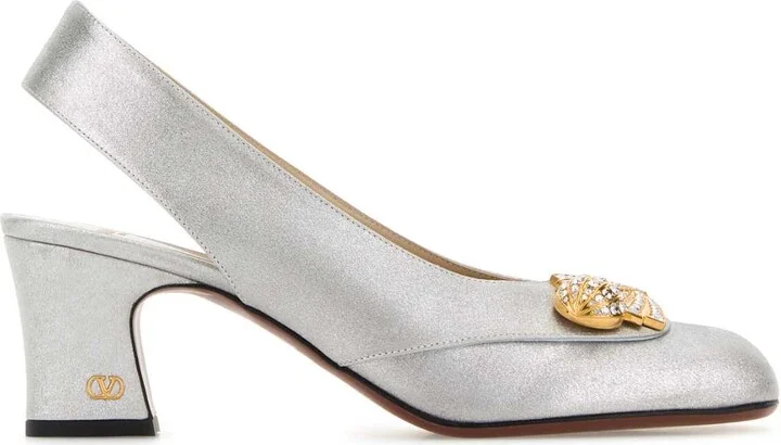 Embellished Fabric Adamantine Pumps