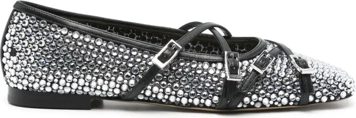 Embellished fabric ballerinas