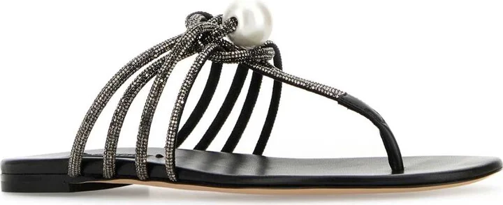 Embellished Fabric Labuan Thong Slippers - Image 2