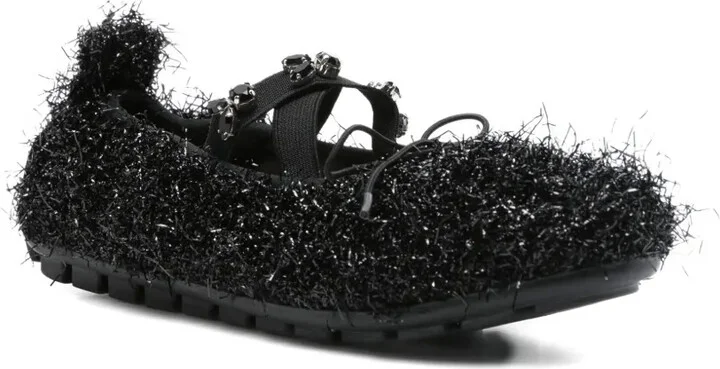 Embellished-Frill Ballet Flats - Image 2