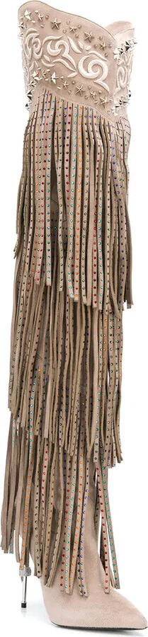 Embellished Fringed Boots - Image 2
