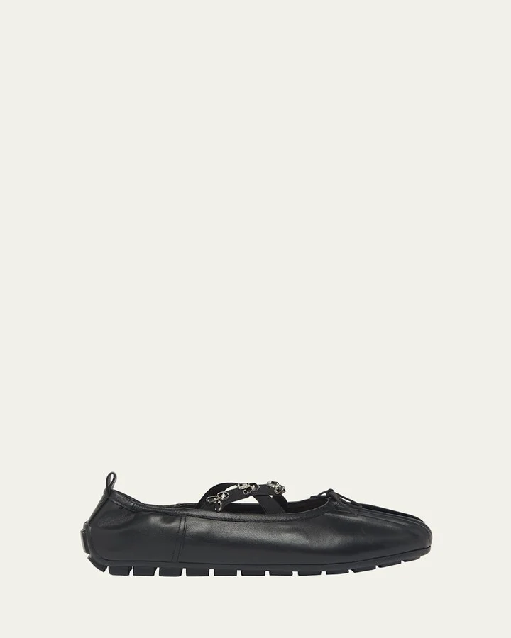 Embellished Grip Ballerina Flats
