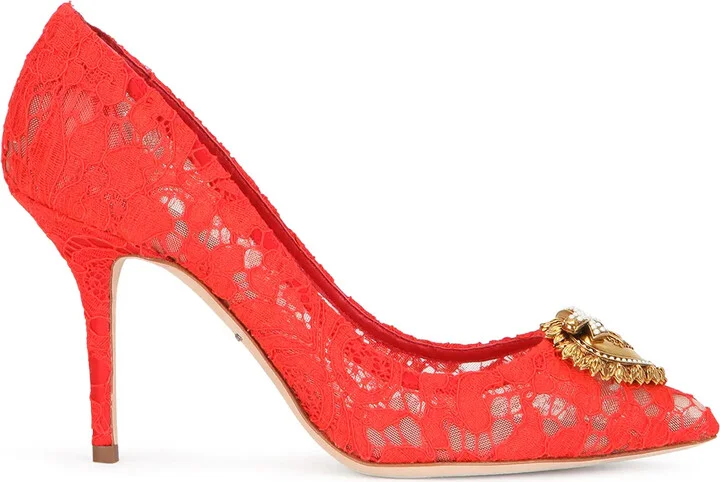 Embellished Lace Pumps