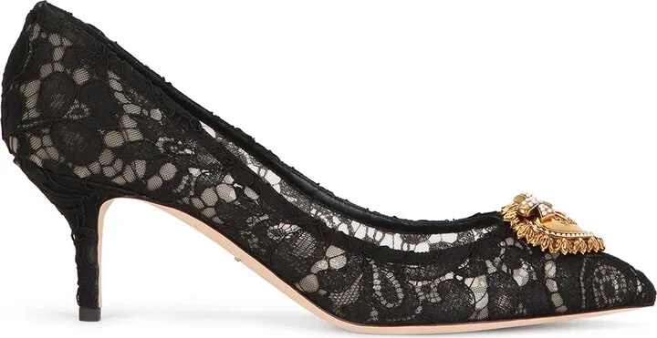 Embellished Lace Pumps