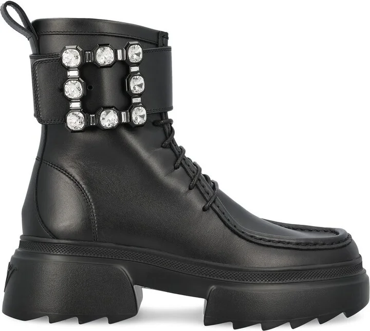 Embellished Lace-up Boots