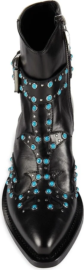 Embellished Leather Ankle Boots - Image 5