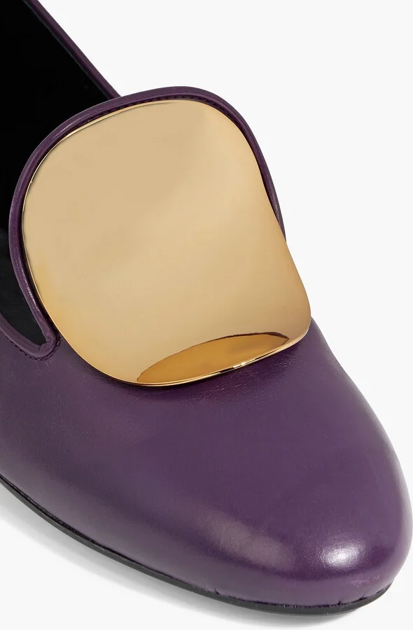 Embellished leather ballet flats - Image 4