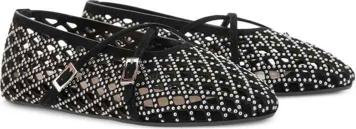 Embellished Leather Ballet Flats - Image 2