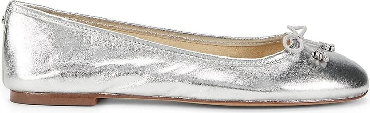 Embellished Leather Ballet Flats