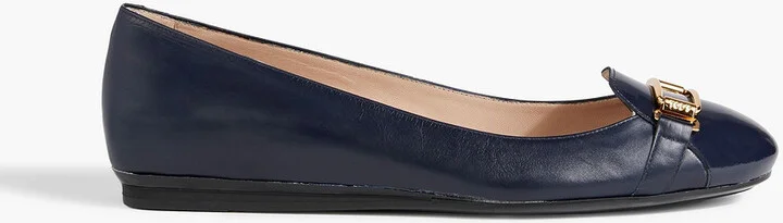 Embellished leather ballet flats