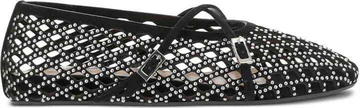 Embellished Leather Ballet Flats