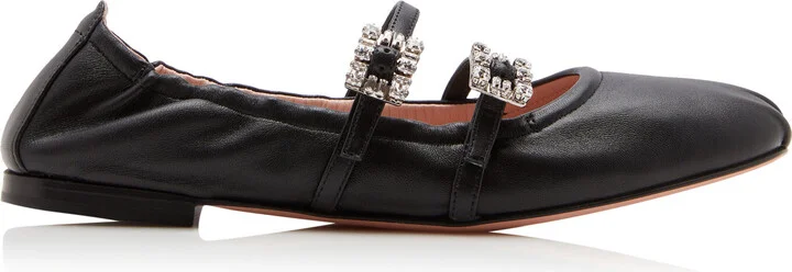 Embellished Leather Ballet FlatsVivier