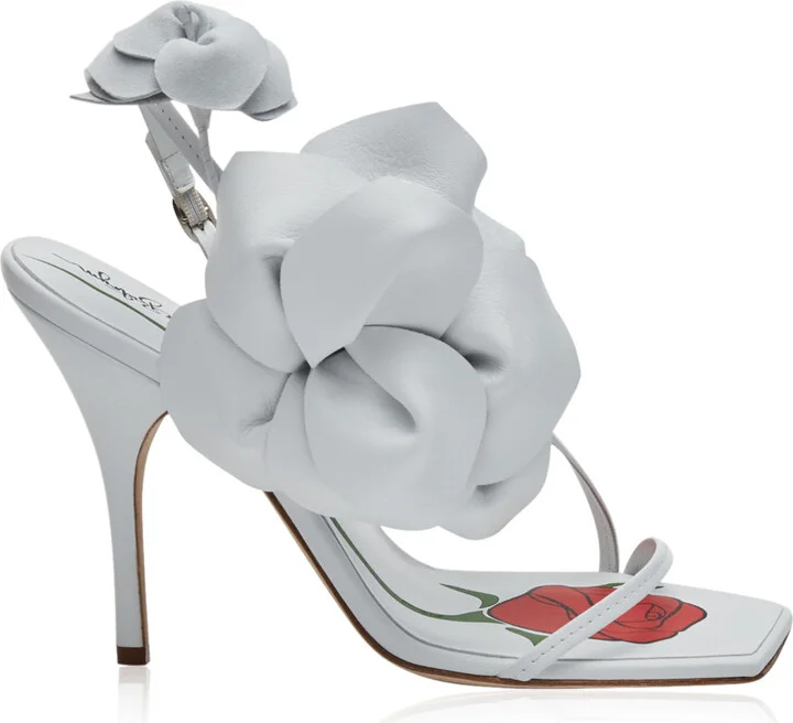 Embellished Leather Heeled SandalsButrym