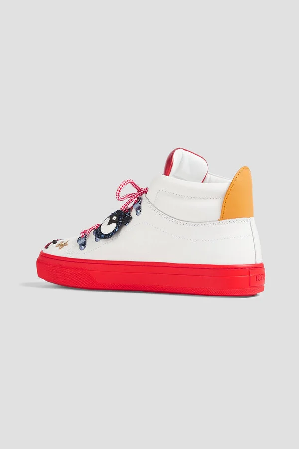 Embellished leather high-top sneakers - Image 3