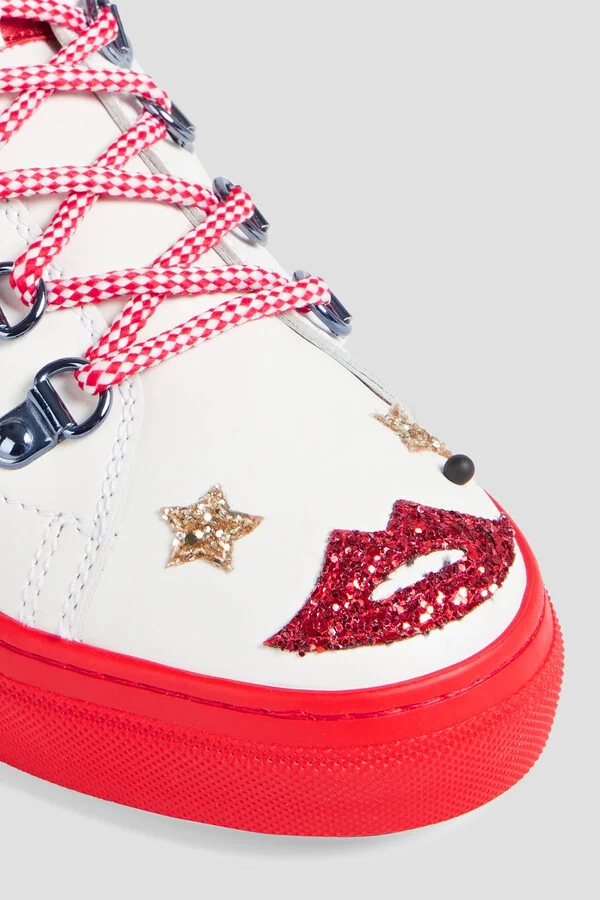 Embellished leather high-top sneakers - Image 4