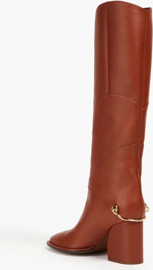 Embellished leather knee boots - Image 3