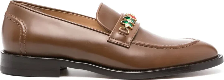 Embellished Leather Loafers