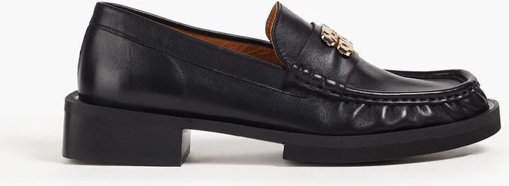 Embellished leather loafers