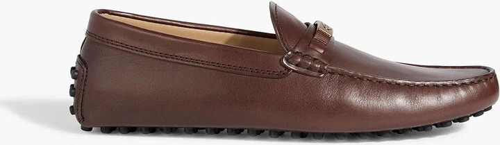 Embellished leather loafers