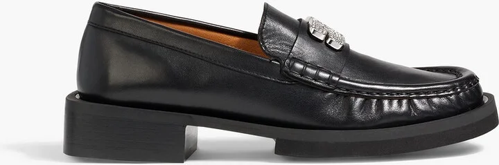 Embellished leather loafers