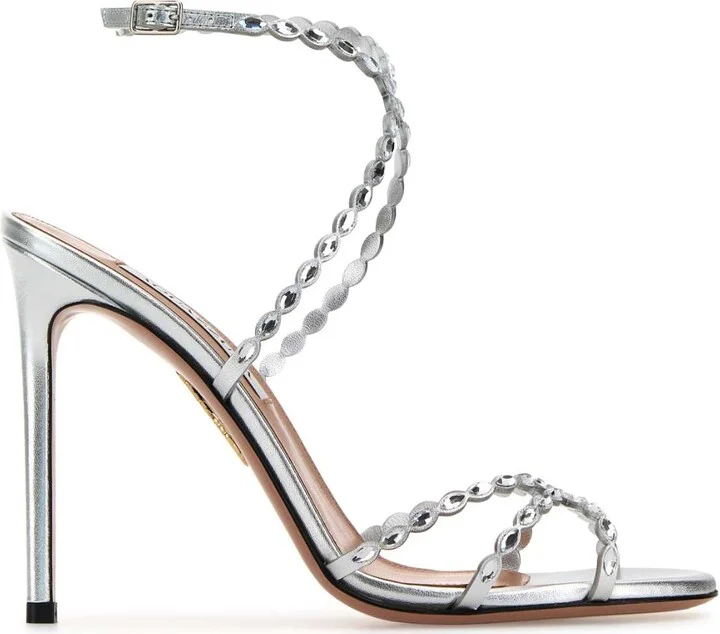 Embellished Leather Love Struck Sandals
