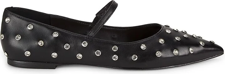 Embellished Leather Mary Jane