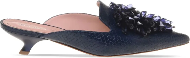 Embellished Leather Mules