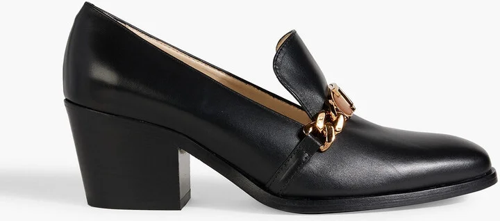 Embellished leather pumps