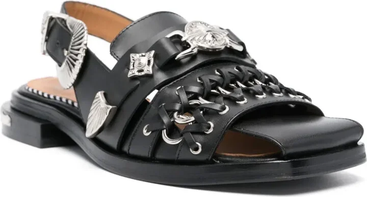 Embellished Leather Sandals - Image 2