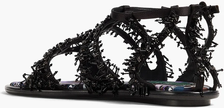 Embellished leather sandals - Image 3