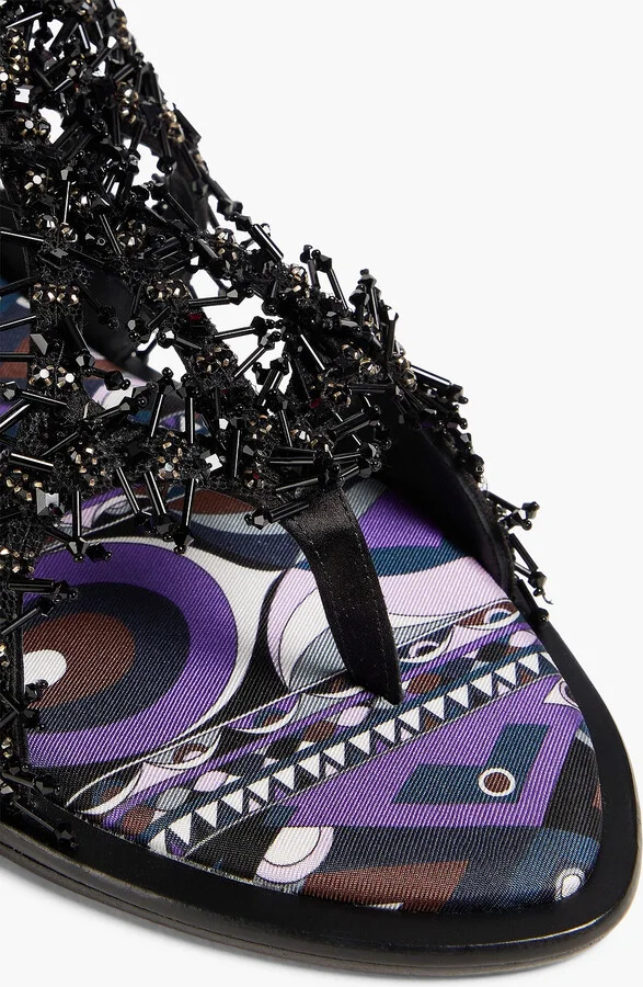 Embellished leather sandals - Image 4