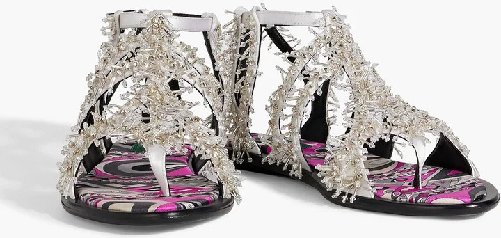 Embellished leather sandals - Image 5