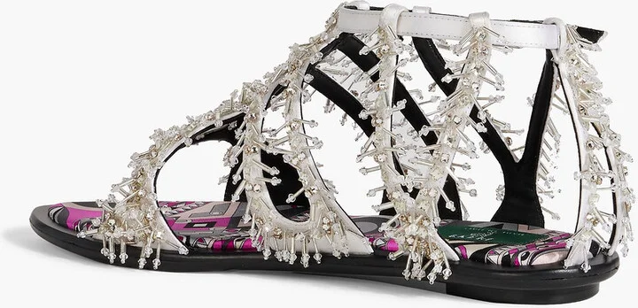 Embellished leather sandals - Image 6