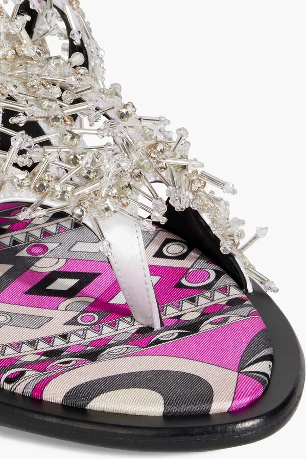 Embellished leather sandals - Image 7