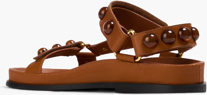 Embellished leather sandals - Image 3