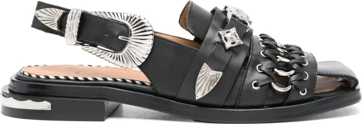 Embellished Leather Sandals