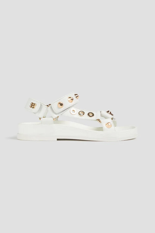 Embellished leather sandals