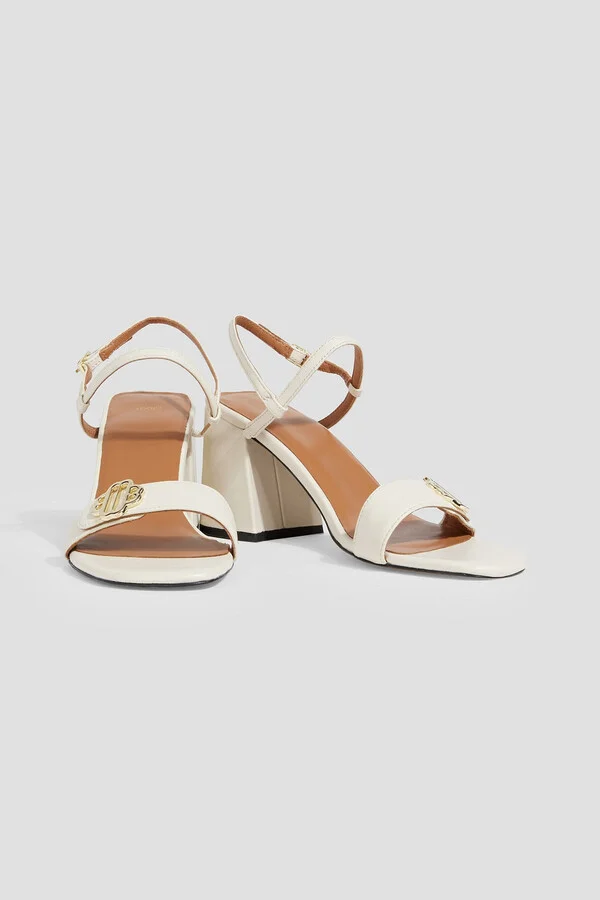 Embellished leather slingback sandals - Image 2