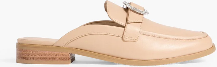 Embellished leather slippers