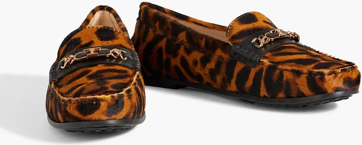 Embellished leopard-print calf hair loafers - Image 2